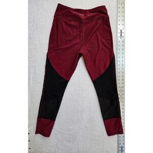 NYL Maroon and black Mesh Athletic leggings/ sz small